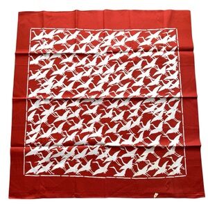 Toyodabo Crane Pattern Japan Furoshiki Wrapping Cloth Scarf Vintage 34”